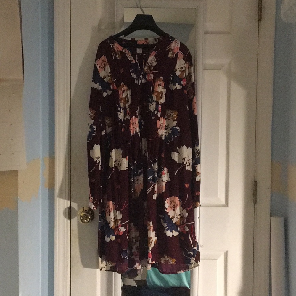 Lace-Up Yoke Swing Dress
